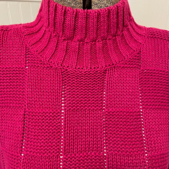 VTG FUSHIA PINK RAMIE AND COTTON LONG SWEATER SIZE M BY CASUAL CORNER - Picture 3 of 9